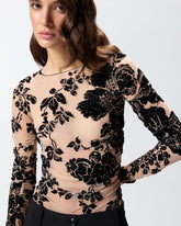 Sheer flock-print sweater - | Pinko