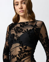 Maglia trasparente stampa flock - | Pinko