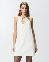 Mini dress with bejewelled detail - | Pinko