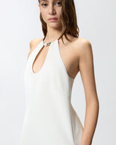 Mini dress with bejewelled detail - | Pinko