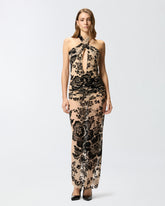 Long dress with flock print - | Pinko