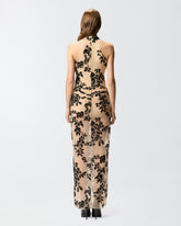 Long dress with flock print - | Pinko