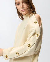 Maxi maglia in felpa con bottoni - | Pinko