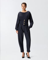 Bustier sweatshirt with buttons - | Pinko