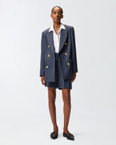 Blazer doppiopetto in lana con bottoni dorati - | Pinko