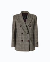 Double-breasted check jacket - | Pinko