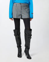 Shorts ampi con fantasia a quadri - | Pinko