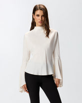 Bluse aus Crêpe de Chine mit Rückenausschnitt - | Pinko