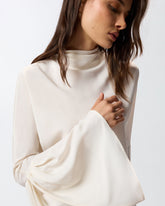 Blusa in crêpe de Chine con scollo sul retro - | Pinko