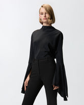 Blusa in crêpe de Chine con scollo sul retro - | Pinko