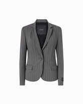 Giacca gessata in misto lana - Multicolor Grigio-Rosa | Pinko
