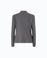 Giacca gessata in misto lana - Multicolor Grigio-Rosa | Pinko