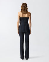 Pinstripe poly wool bustier top - | Pinko