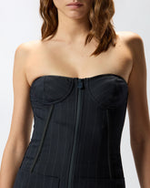Pinstripe poly wool bustier top - | Pinko