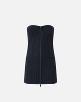 Pinstripe poly wool bustier top - | Pinko