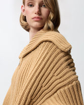 Abrigo cárdigan de canalé grande - | Pinko