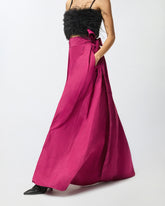 Gonna lunga ampia con cintura - | Pinko