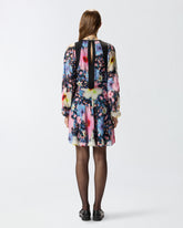 Vestido corto de georgette floral - | Pinko