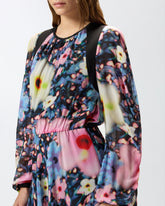 Vestido corto de georgette floral - | Pinko