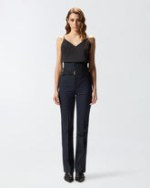 Bustier trousers in pinstriped poly wool - | Pinko