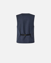 Elegant vest in textured wool - | Pinko