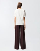 T-shirt with heart embroidery - | Pinko