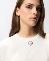 Camiseta bordado corazón - | Pinko