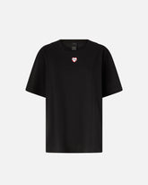 T-shirt with heart embroidery - | Pinko