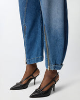 Jeans balloon fit con zip - Azzurro | Pinko
