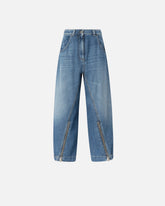 Jeans balloon fit con zip - Azzurro | Pinko