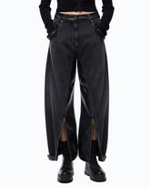 Ballonjeans mit Einsätzen aus beschichtetem Gewebe - Schwarz | Pinko