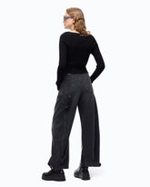 Ballonjeans mit Einsätzen aus beschichtetem Gewebe - Schwarz | Pinko