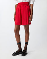 Pantaloni corti in viscosa jacquard - | Pinko