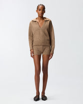 Maglione con scollo a V e strass - | Pinko