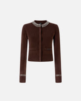 Cárdigan de cuello redondo con strass - | Pinko