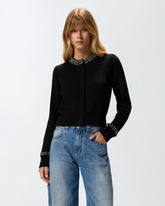 Cárdigan de cuello redondo con strass - | Pinko