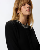 Cárdigan de cuello redondo con strass - | Pinko