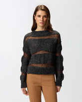 Maglione in jacquard bottonato - | Pinko