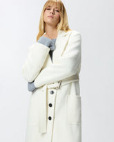 Cappotto monopetto con cintura - | Pinko