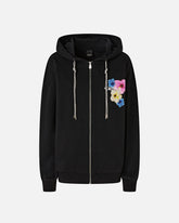 Hoodie with flower print - | Pinko