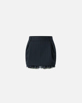 Pinstripe miniskirt with frayed hem - | Pinko