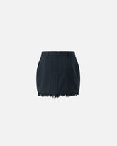 Pinstripe miniskirt with frayed hem - | Pinko