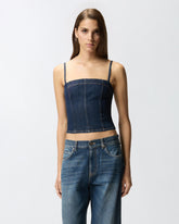 Top gorsetowy z denimu comfort - | Pinko