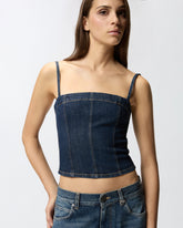Comfort denim bustier top - | Pinko
