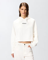 Cropped sweatshirt with embroidery - | Pinko
