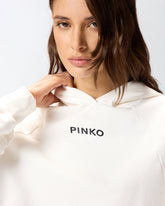 Felpa cropped con ricamo - | Pinko