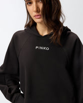 Felpa cropped con ricamo - | Pinko