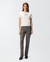 Short-sleeved T-shirt with embroidered logo - | Pinko