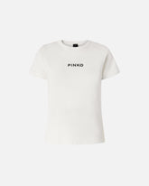T-shirt à manches courtes et logo brodé - | Pinko