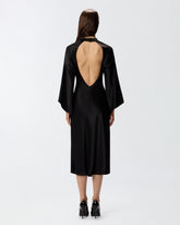 Abito lungo fluido in satin - | Pinko